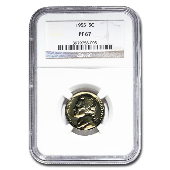 1955 Jefferson Nickel PF-67 NGC 1955 Jefferson Nickel PF-67 NGC