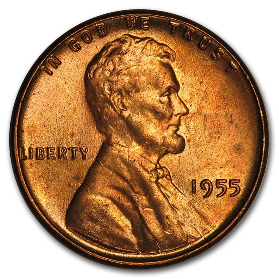 1955 Lincoln Cent BU (Red) 1955 Lincoln Cent BU (Red)
