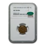 1955 Lincoln Cent Doubled Die Obverse AU-58 NGC CAC (Brown)