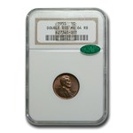1955 Lincoln Cent Doubled Die Obverse MS-64 NGC CAC (Red/Brown)