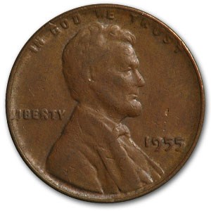 1955 Lincoln Cent Fine+ 1955 Lincoln Cent Fine+