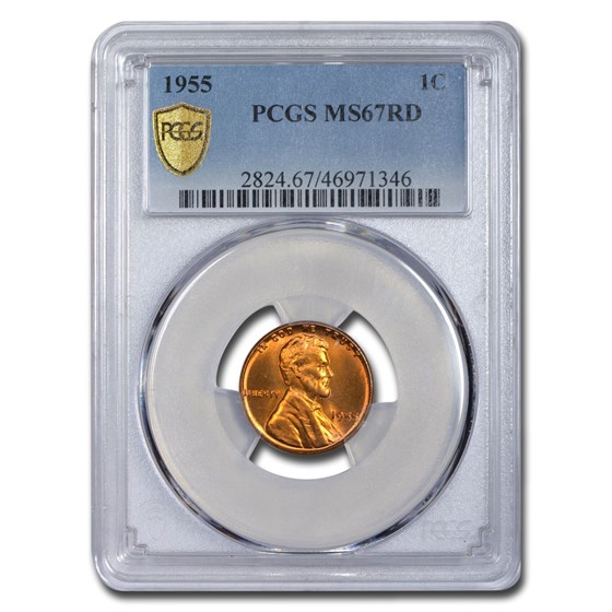 1955 Lincoln Cent MS-67 PCGS (Red)
