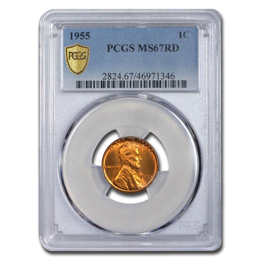 1955 Lincoln Cent MS-67 PCGS (Red)