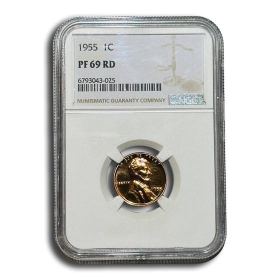 1955 Lincoln Cent PF-69 NGC (Red) 1955 Lincoln Cent PF-69 NGC (Red)