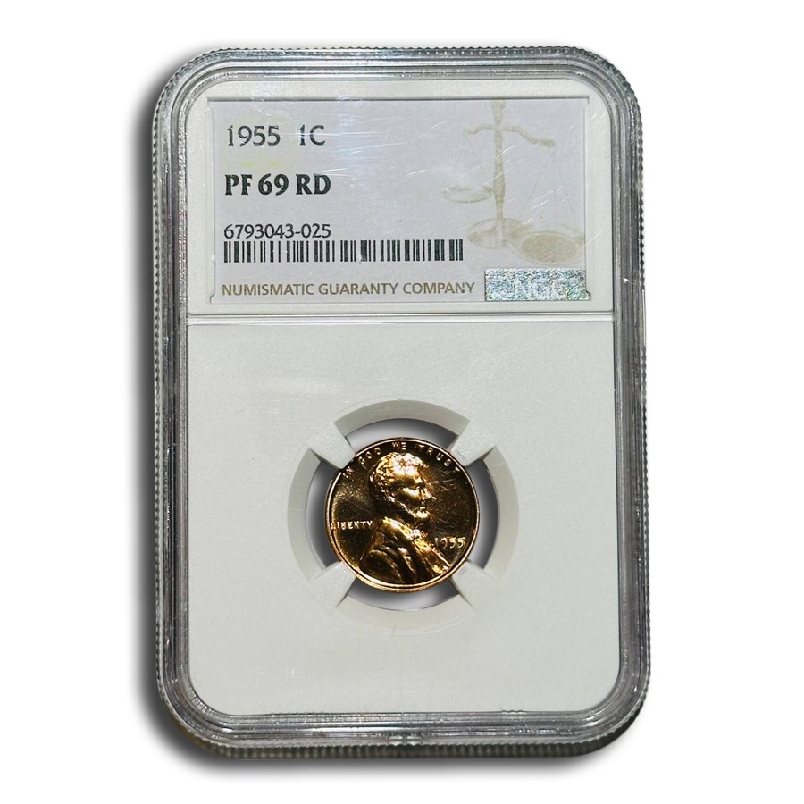 1955 Lincoln Cent PF-69 NGC (Red)
