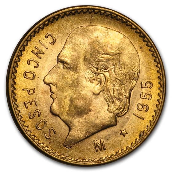 1955 Mexico Gold 5 Pesos BU 1955 Mexico Gold 5 Pesos BU