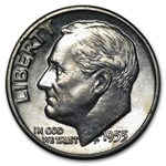 1955 Roosevelt Dime 50-Coin Roll BU