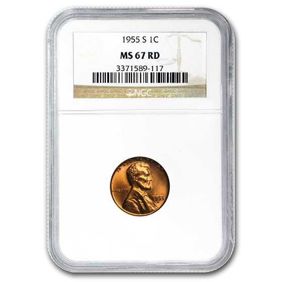 1955-S Lincoln Cent MS-67 NGC (Red) 1955-S Lincoln Cent MS-67 NGC (Red)