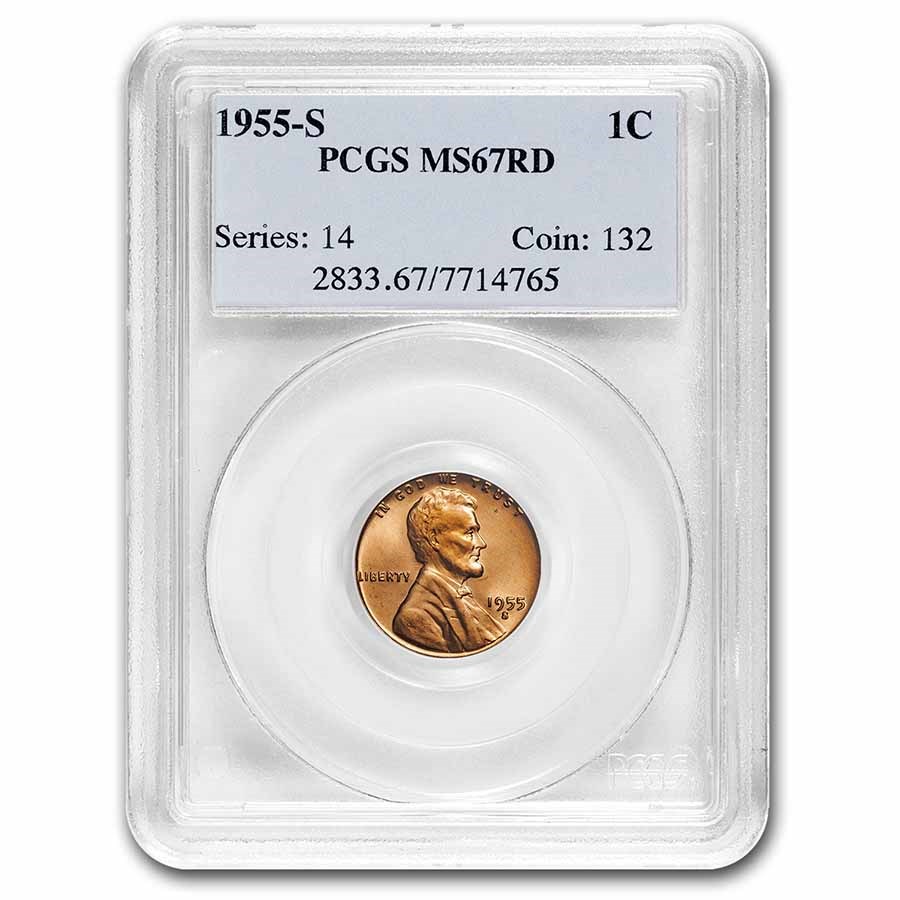1955-S Lincoln Cent MS-67 PCGS (Red)