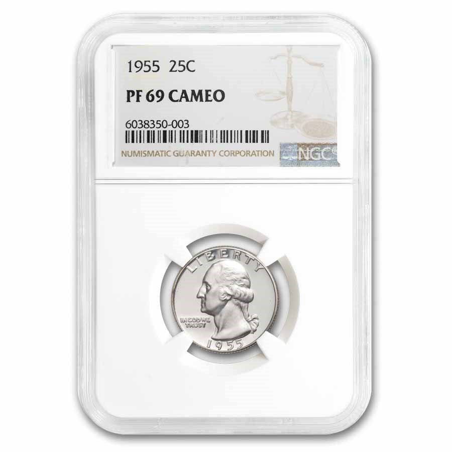 1955 Washington Quarter PF-69 Cameo NGC