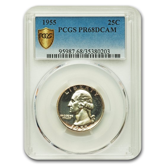 1955 Washington Quarter PR-68 DCAM PCGS 1955 Washington Quarter PR-68 DCAM PCGS