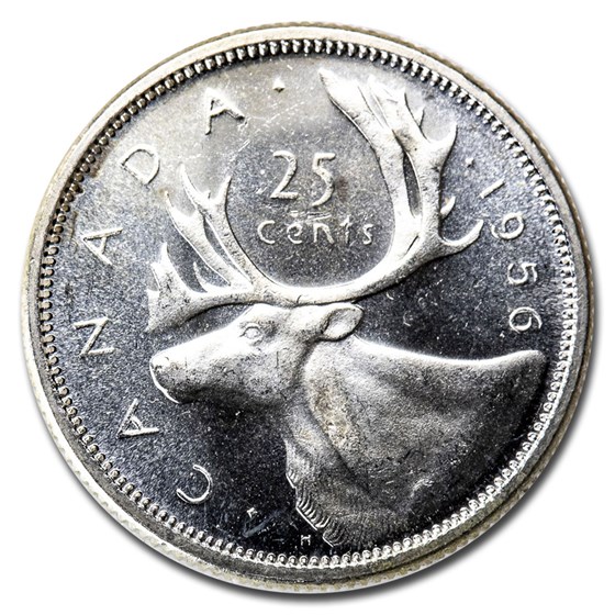 1956 Canada Silver 25 Cents Elizabeth II BU/Prooflike 1956 Canada Silver 25 Cents Elizabeth II BU/Prooflike