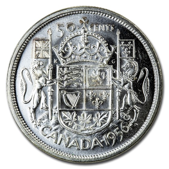 1956 Canada Silver 50 Cents Elizabeth II BU/Prooflike 1956 Canada Silver 50 Cents Elizabeth II BU/Prooflike