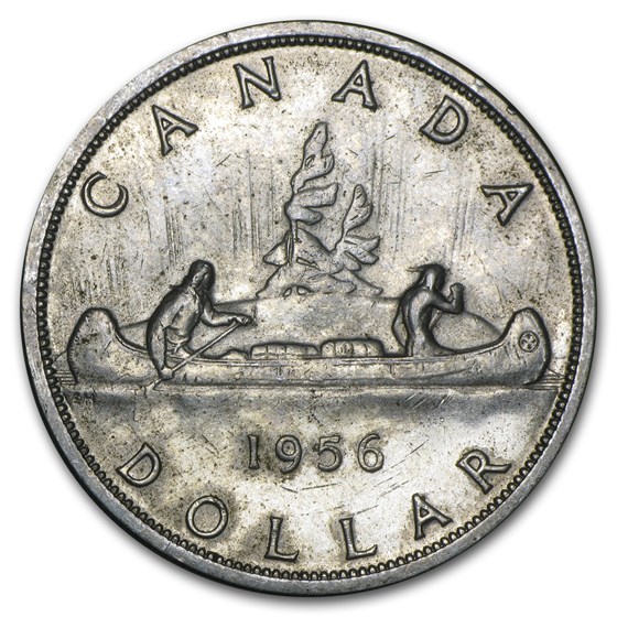 1956 Canada Silver Dollar Elizabeth II AU 1956 Canada Silver Dollar Elizabeth II AU