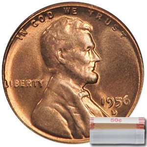 1956-D Lincoln Cent 50-Coin Roll BU 1956-D Lincoln Cent 50-Coin Roll BU