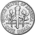 1956-D Roosevelt Dime BU