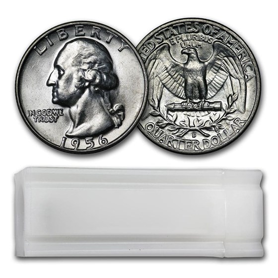 1956-D Washington Quarter 40-Coin Roll BU 1956-D Washington Quarter 40-Coin Roll BU