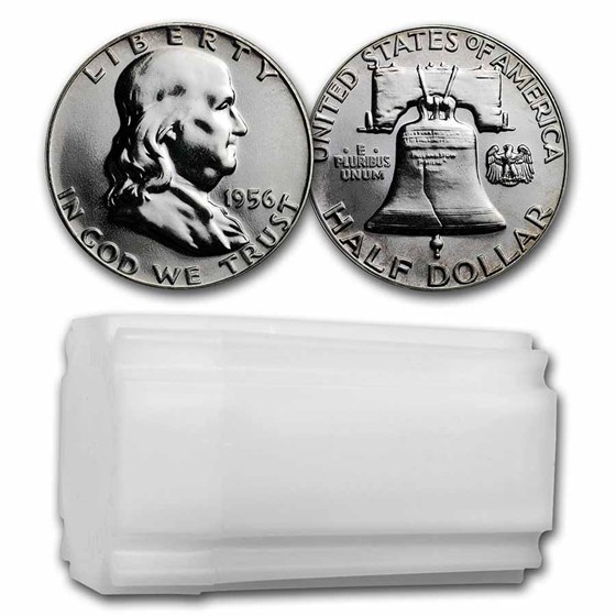 1956 Franklin Half Dollar 20-Coin Roll Proof 1956 Franklin Half Dollar 20-Coin Roll Proof