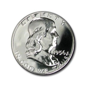 1956 Franklin Half Dollar Gem Proof (Type-I) 4 Feathers 1956 Franklin Half Dollar Gem Proof (Type-I) 4 Feathers