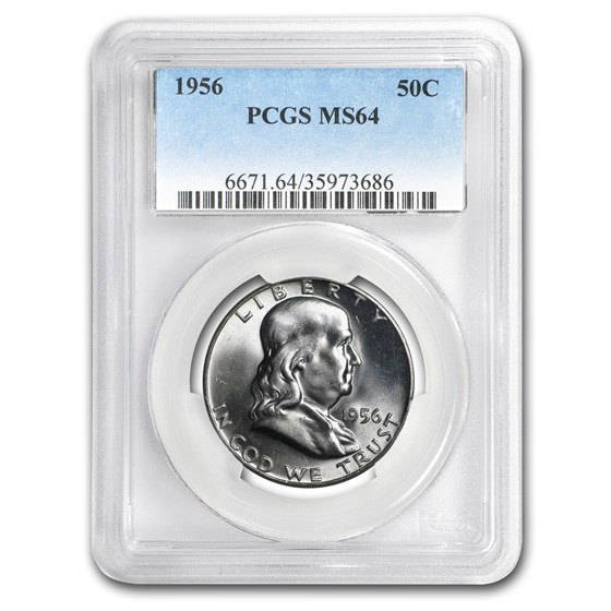1956 Franklin Half Dollar MS-64 PCGS 1956 Franklin Half Dollar MS-64 PCGS