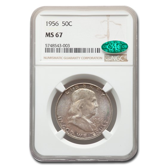 1956 Franklin Half Dollar MS-67 NGC CAC 1956 Franklin Half Dollar MS-67 NGC CAC
