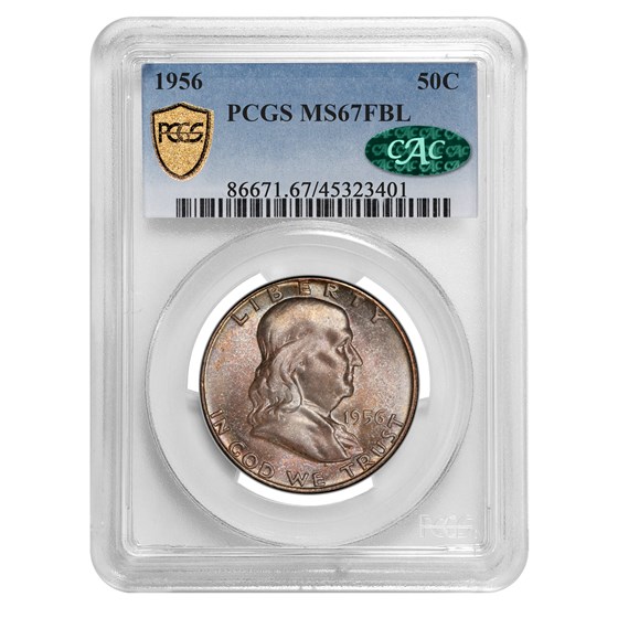 1956 Franklin Half Dollar MS-67 PCGS CAC (FBL) 1956 Franklin Half Dollar MS-67 PCGS CAC (FBL)