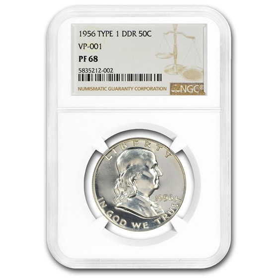 1956 Franklin Half Dollar Type-I PF-68 NGC (DDR, VP-001) 1956 Franklin Half Dollar Type-I PF-68 NGC (DDR, VP-001)