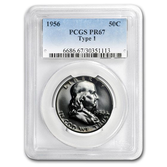1956 Franklin Half Dollar Type-I PR-67 PCGS 1956 Franklin Half Dollar Type-I PR-67 PCGS