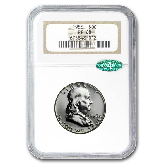 1956 Franklin Half Dollar Type-II PF-68 NGC (CAC) 1956 Franklin Half Dollar Type-II PF-68 NGC (CAC)