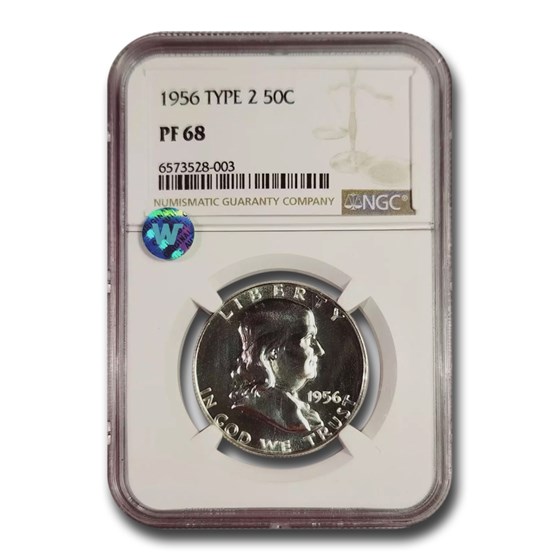 1956 Franklin Half Dollar Type-II PF-68 NGC 1956 Franklin Half Dollar Type-II PF-68 NGC