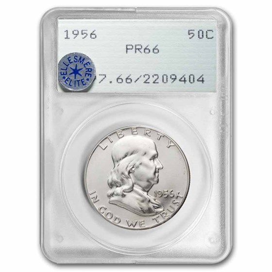 1956 Franklin Half Dollar Type-II PR-66 PCGS (Rattler Holder)