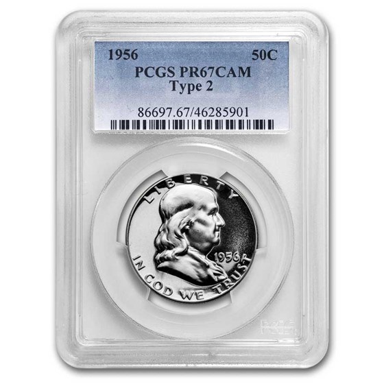 1956 Franklin Half Dollar Type-II PR-67 CAMEO PCGS 1956 Franklin Half Dollar Type-II PR-67 CAMEO PCGS