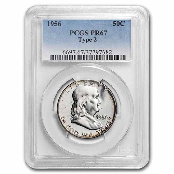 1956 Franklin Half Dollar Type-II PR-67 PCGS 1956 Franklin Half Dollar Type-II PR-67 PCGS