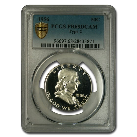 1956 Franklin Half Dollar Type-II PR-68 DCAM PCGS 1956 Franklin Half Dollar Type-II PR-68 DCAM PCGS