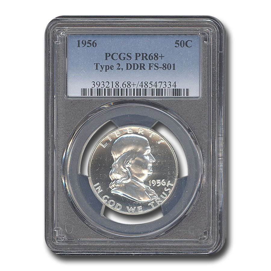 1956 Franklin Half Dollar Type-II PR-68+ PCGS (DDR, FS-801)