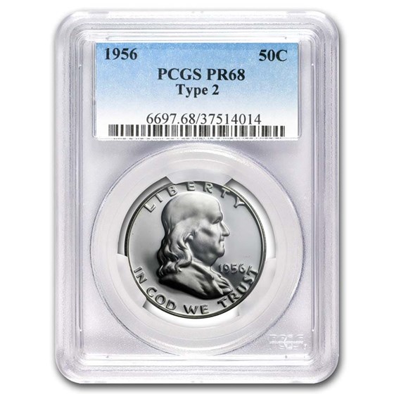 1956 Franklin Half Dollar Type-II PR-68 PCGS 1956 Franklin Half Dollar Type-II PR-68 PCGS