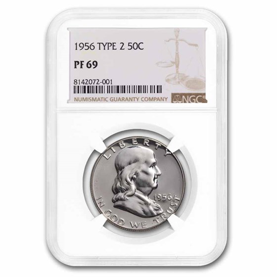 1956 Franklin Half Dollar Type-II PR-69 NGC 1956 Franklin Half Dollar Type-II PR-69 NGC
