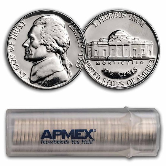 1956 Jefferson Nickel 40-Coin Roll Proof 1956 Jefferson Nickel 40-Coin Roll Proof