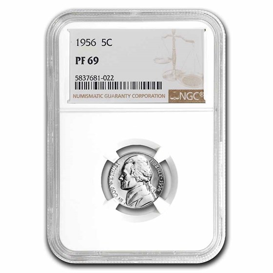 1956 Jefferson Nickel PF-69 NGC 1956 Jefferson Nickel PF-69 NGC