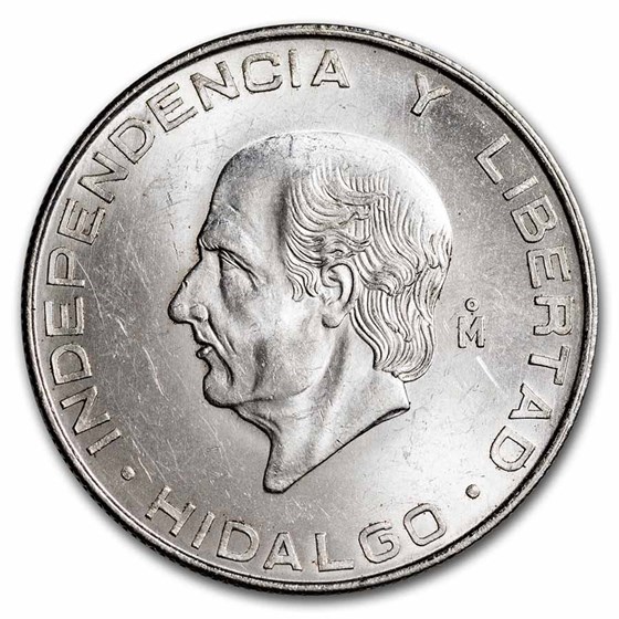 1956-Mo Mexico Silver 5 Pesos Hidalgo BU 1956-Mo Mexico Silver 5 Pesos Hidalgo BU