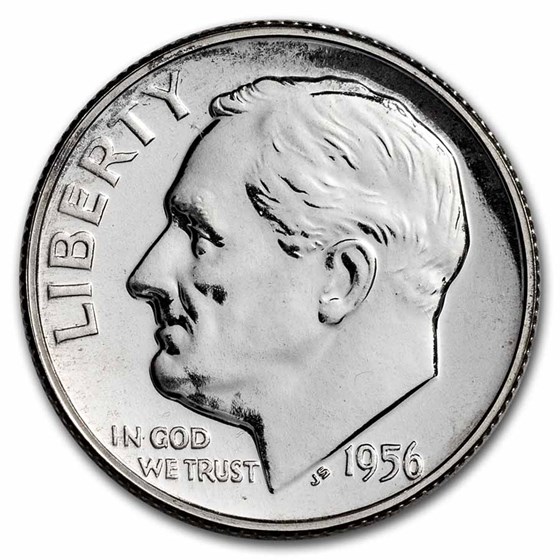 1956 Roosevelt Dime Gem Proof 1956 Roosevelt Dime Gem Proof