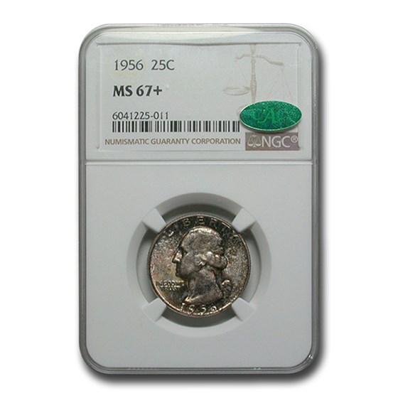 1956 Washington Quarter MS-67+ NGC CAC 1956 Washington Quarter MS-67+ NGC CAC