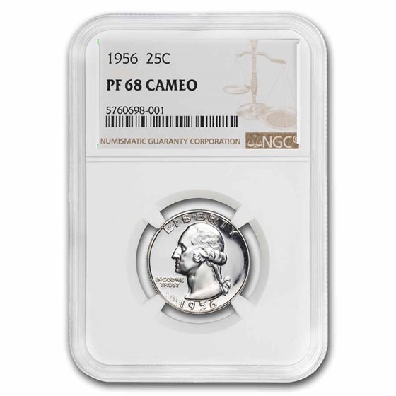 1956 Washington Quarter PF-68 CAMEO NGC 1956 Washington Quarter PF-68 CAMEO NGC