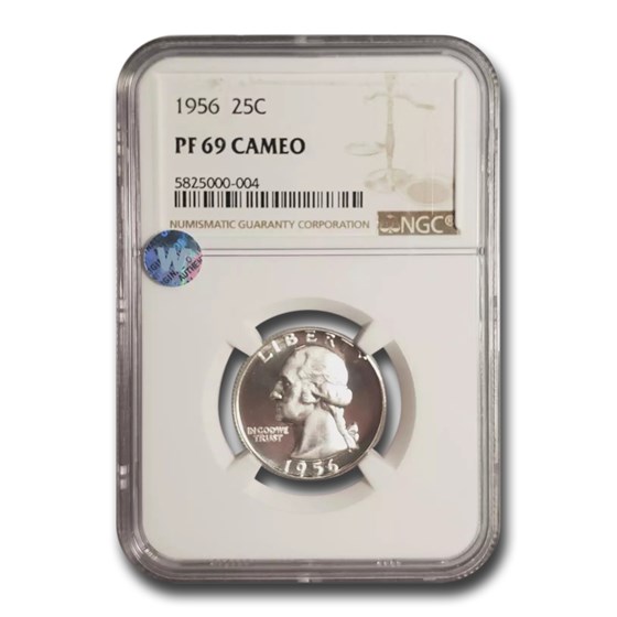 1956 Washington Quarter PF-69 Cameo NGC 1956 Washington Quarter PF-69 Cameo NGC