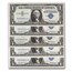 1957 $1.00 Silver Cert. Cut Sheet w/ Treasury Envelope. 32 Notes.
