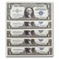 1957 $1.00 Silver Cert. Cut Sheet w/ Treasury Envelope. 32 Notes.