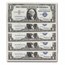 1957 $1.00 Silver Cert. Cut Sheet w/ Treasury Envelope. 32 Notes.