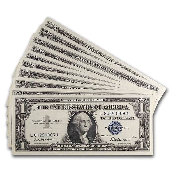 1957 $1.00 Silver Certificate CCU (Fr#1619) 10 Consecutive 1957 $1.00 Silver Certificate CCU (Fr#1619) 10 Consecutive