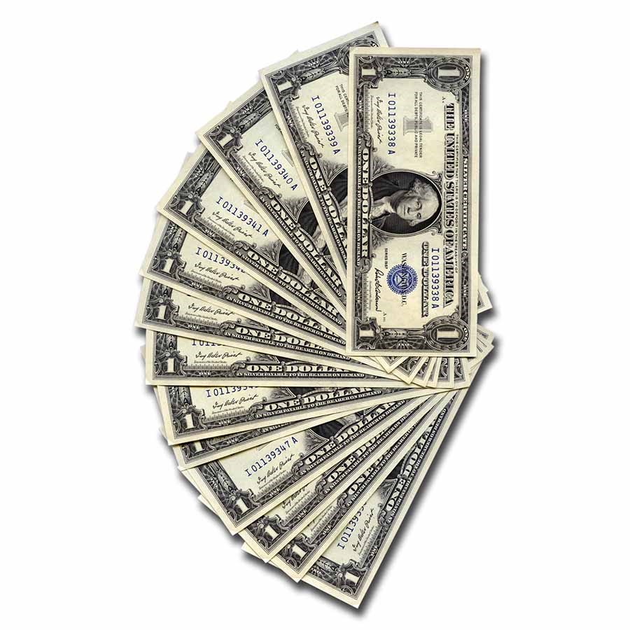 1957 $1.00 Silver Certificate CCU (Fr#1619) 13 Consecutive