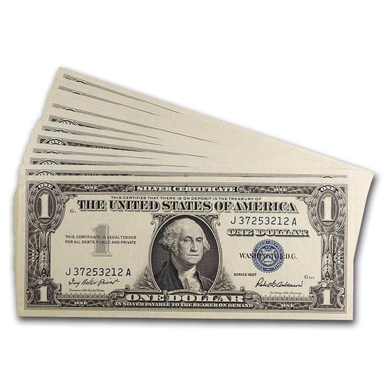 1957 $1.00 Silver Certificate CCU (Fr#1619) 14 Consecutive